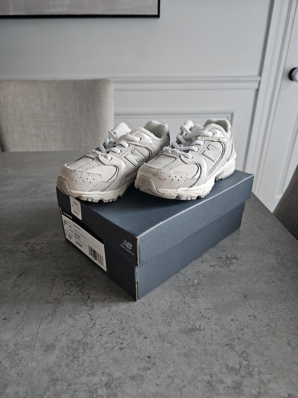 New Balance Kids Neutral Beige Lace-Up Sneakers